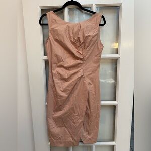 Hoss Intropia Sheath Dress Nude Pink Coral Business Cocktail Party Size US 8 Med